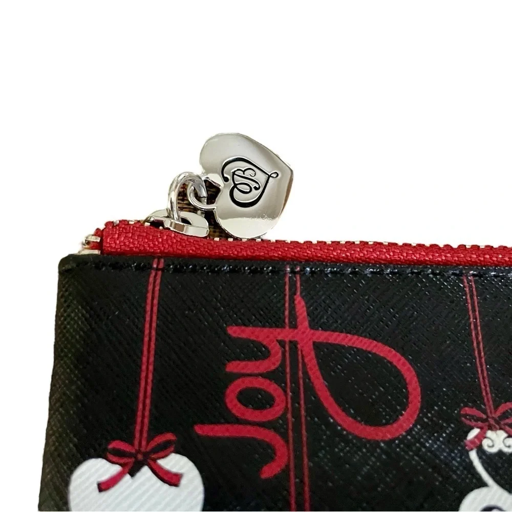 Brighton Holiday Love Notes Wristlet Bag, Black & Red, New w/out Tags, F…